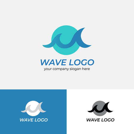 Water wave Logo Design Template. Logotype concept.のイラスト素材