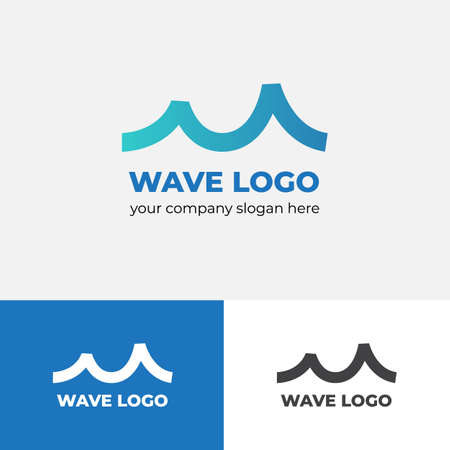 Water wave Logo Design Template. Logotype concept.のイラスト素材