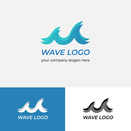 Water wave Logo Design Template. Logotype concept.のイラスト素材