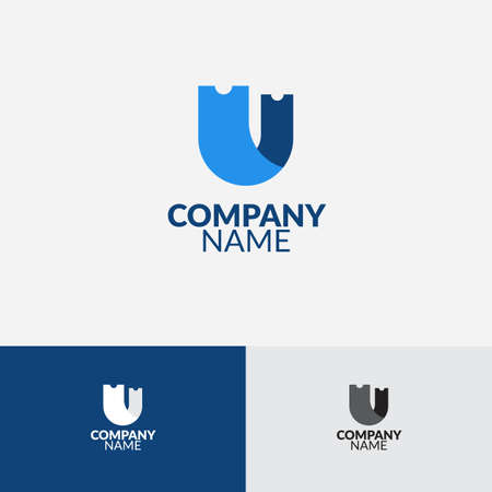 U Letter Ticket Concept Logo Design Template vector icon design.Simple logo for your business company.のイラスト素材