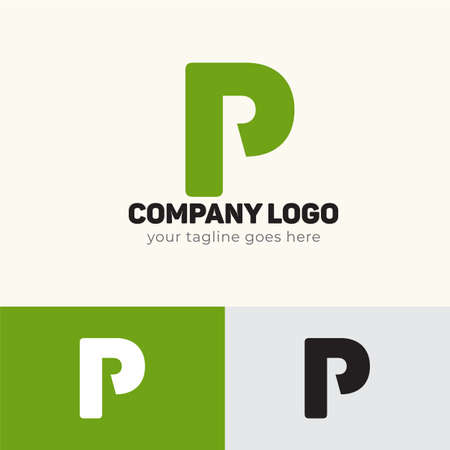 P Letter Shape Concept Logo Design Template vector icon design .Simple logo for your business company.のイラスト素材