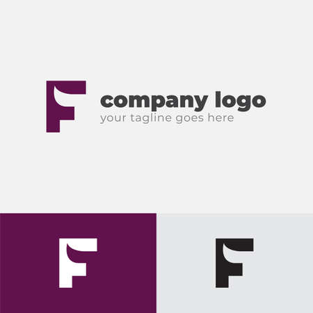 F Letter Shape Concept Logo Design Template vector icon design.Simple logo for your business company.のイラスト素材