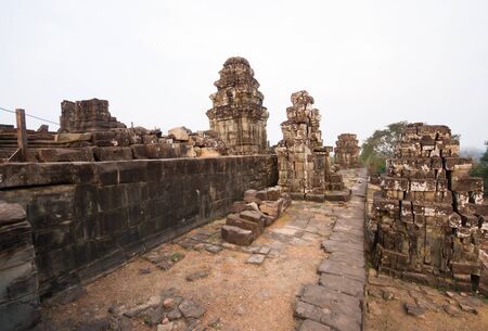 Phnom Bakheng, one of the ruined temple in Cambodiaの写真素材