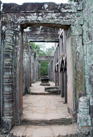 Bayon temple in Cambodiaの写真素材