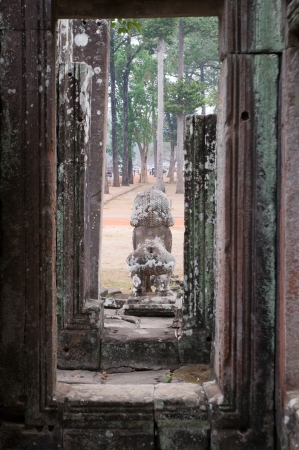 Bayon temple in Cambodiaの写真素材