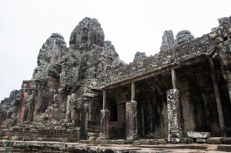 Bayon temple in Cambodiaの写真素材