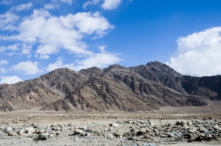 view of mountain and sky to Nubra valley, Leh, Indiaの写真素材