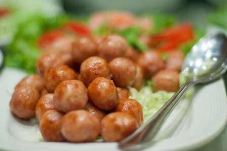 meat ball with northeast thai styleの写真素材