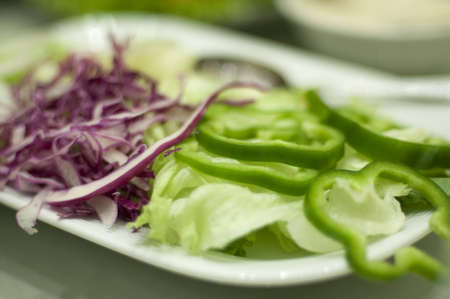 cabbage and green pepper saladの写真素材