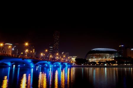 the esplanade and cityscape at Singaporeのeditorial素材