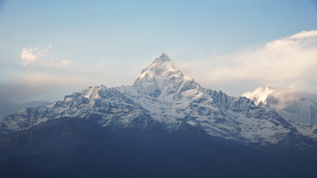 view of fishtail in Annapurna range, Nepalの写真素材