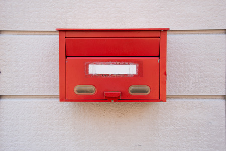closed up the red mailbox in Japanの写真素材