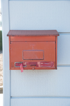 closed up the red mailbox in Japanの写真素材