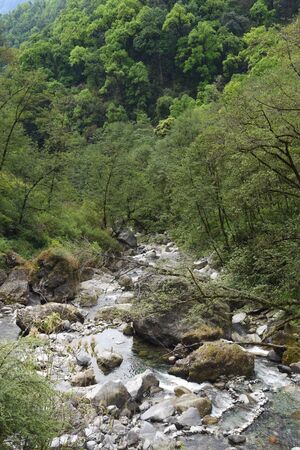 view of waterway in Nepalの写真素材