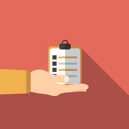 illustration of plan training in hand with shadowのイラスト素材