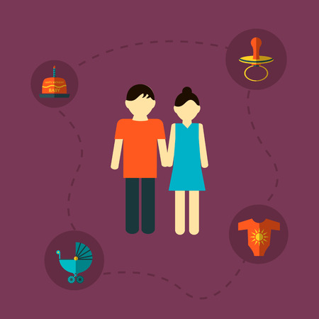 family design over  background vector illustration in flat designのイラスト素材