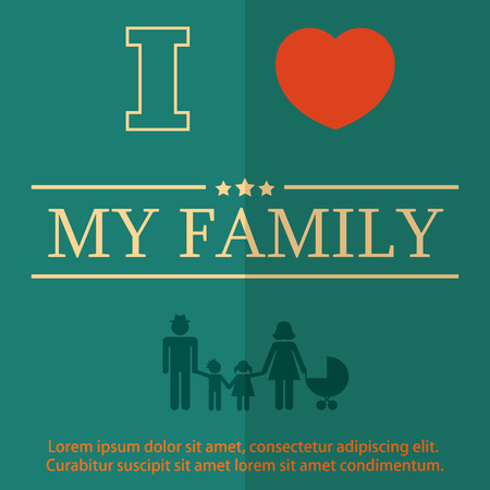 family design over  background vector illustration in flat designのイラスト素材