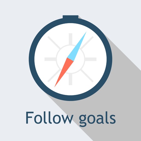 Vector illustration of Compasses icon in flat design with long shadowのイラスト素材