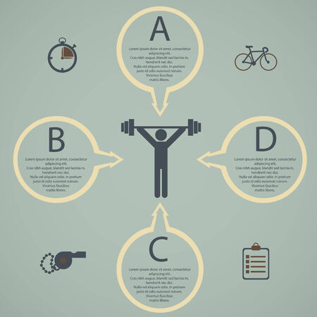illustration of health lifestyle infographic in flat designed without shadowのイラスト素材