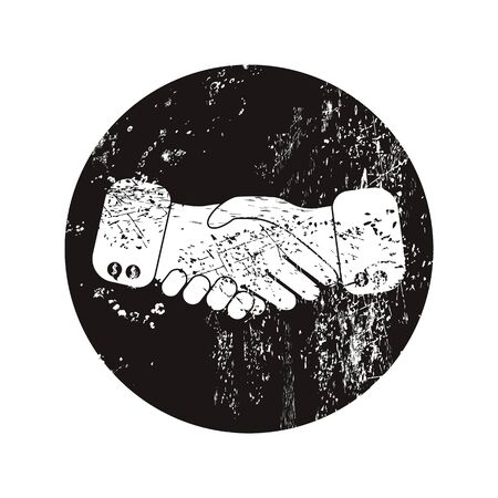 black icon handshake. background for business and finance wiyh shadowのイラスト素材