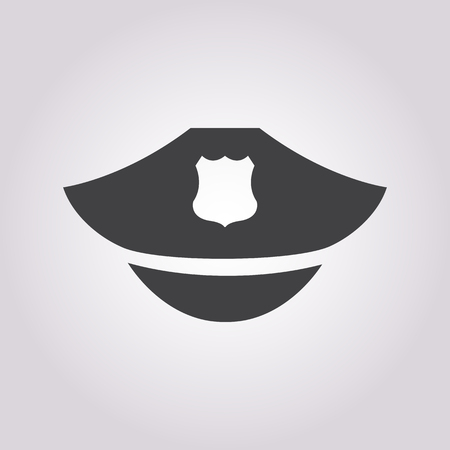 vector illustration of modern b lack icon police capのイラスト素材