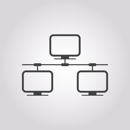 vector illustration of modern b lack icon networkのイラスト素材