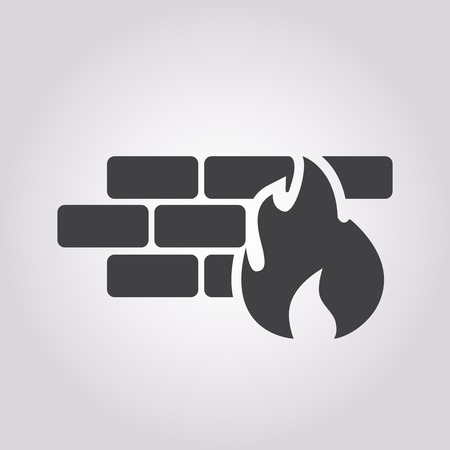 vector illustration of modern b lack icon fire wallのイラスト素材