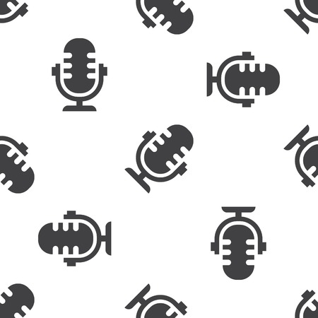 vector illustration of modern b lack icon microphoneのイラスト素材