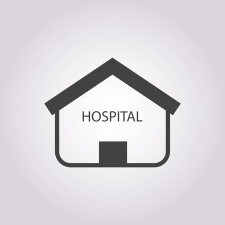 vector illustration of modern b lack icon hospitalのイラスト素材