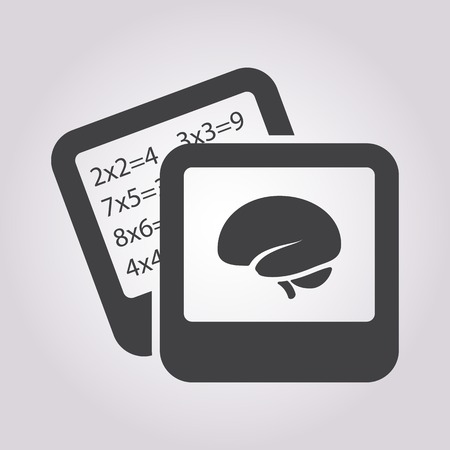 vector illustration of modern b lack icon brainのイラスト素材