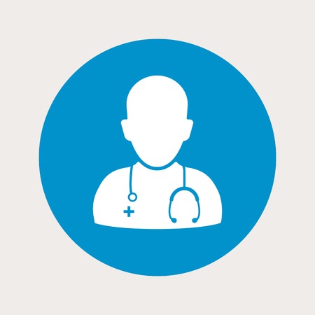 vector illustration of modern b lue icon doctorのイラスト素材