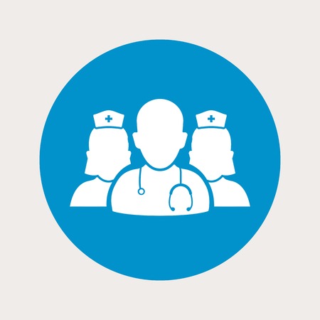 vector illustration of modern  b lue icon medical staffのイラスト素材