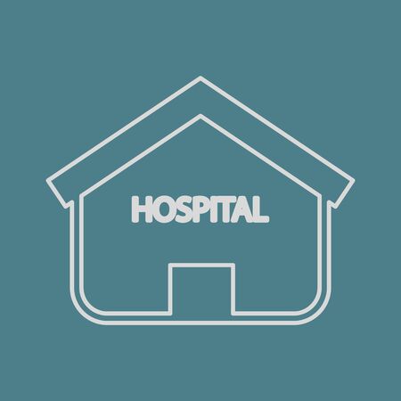 vector illustration of modern b lack icon hospitalのイラスト素材