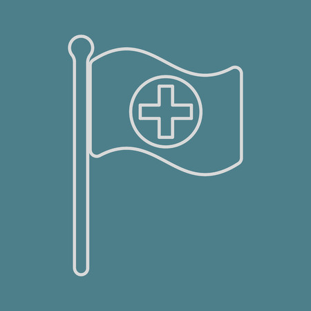 vector illustration of modern b lack icon hospitalのイラスト素材