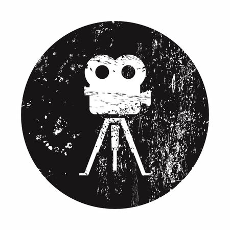 vector illustration of modern b lack icon camcorderのイラスト素材