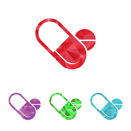 illustration of modern b lack icon pillsのイラスト素材