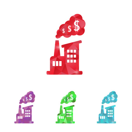 illustration of business and finance icon factoryのイラスト素材