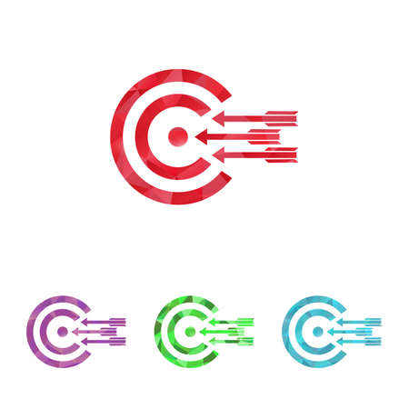 illustration of business and finance icon targetのイラスト素材