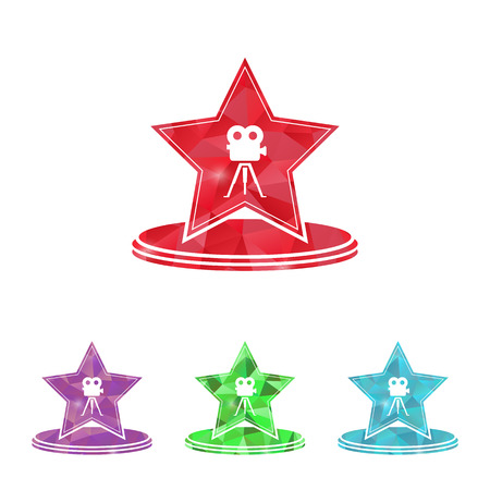 illustration of modern b lack icon red carpetのイラスト素材