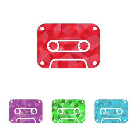 illustration of modern b lack icon cassetteのイラスト素材