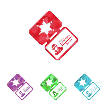 illustration of modern b lack icon policeのイラスト素材