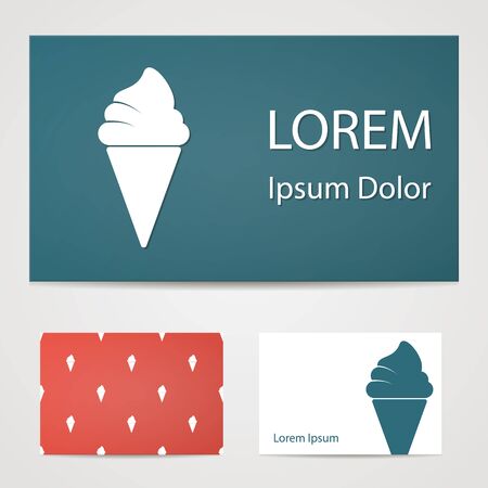   illustration of modern b lack icon ice creamのイラスト素材