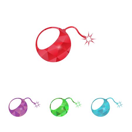 vector illustration of modern b lack icon bombのイラスト素材
