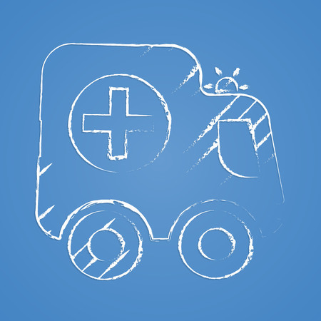 vector illustration of modern b lack icon ambulanceのイラスト素材