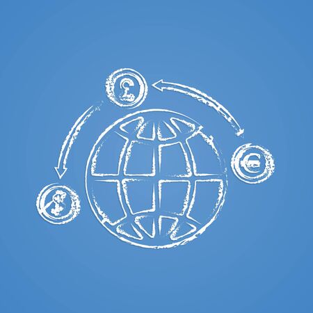 vector illustration of business and finance icon planet moneyのイラスト素材