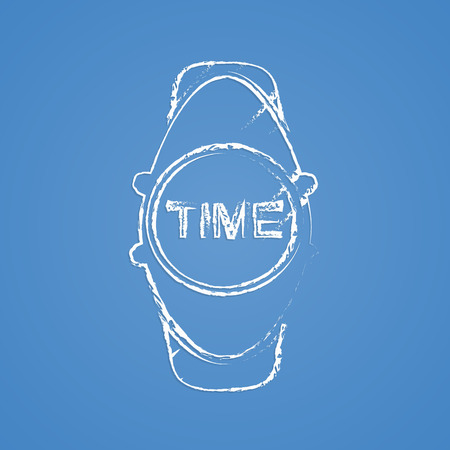 vector illustration of modern silhouette icon wristwatchのイラスト素材