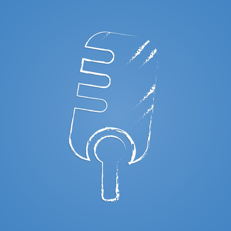 vector illustration of modern b lack icon microphoneのイラスト素材