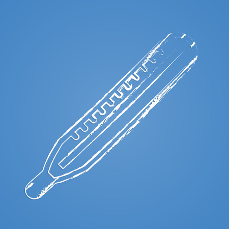 vector illustration of modern b lack icon medical thermometerのイラスト素材