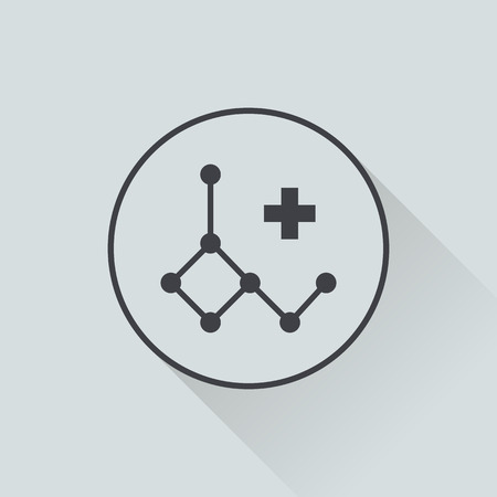 vector illustration of modern b lack icon deoxyribonucleic acidのイラスト素材