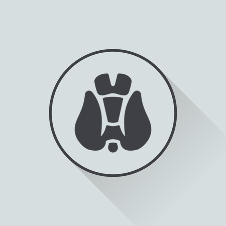 vector illustration of modern b lack icon thyroidのイラスト素材